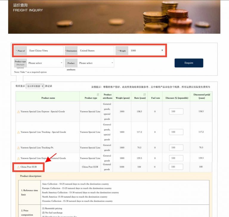 precios de los paquetes