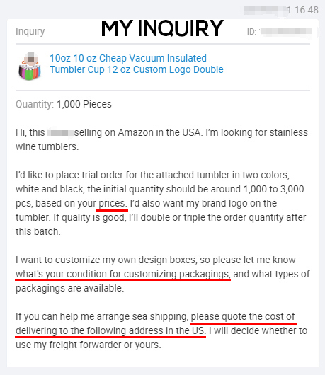 courriel de demande de renseignements sur les tests